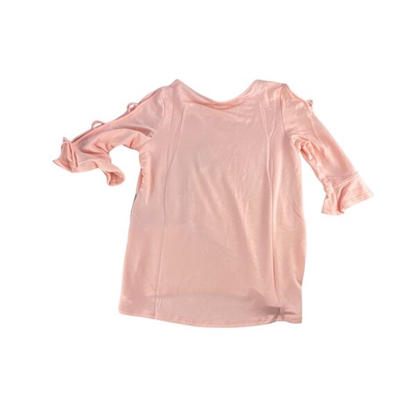 Love Alexa Girls Top Size M Unicorn Print Top Pink Ruffled Tie Sleeves Rayon Ble - Picture 2 of 8